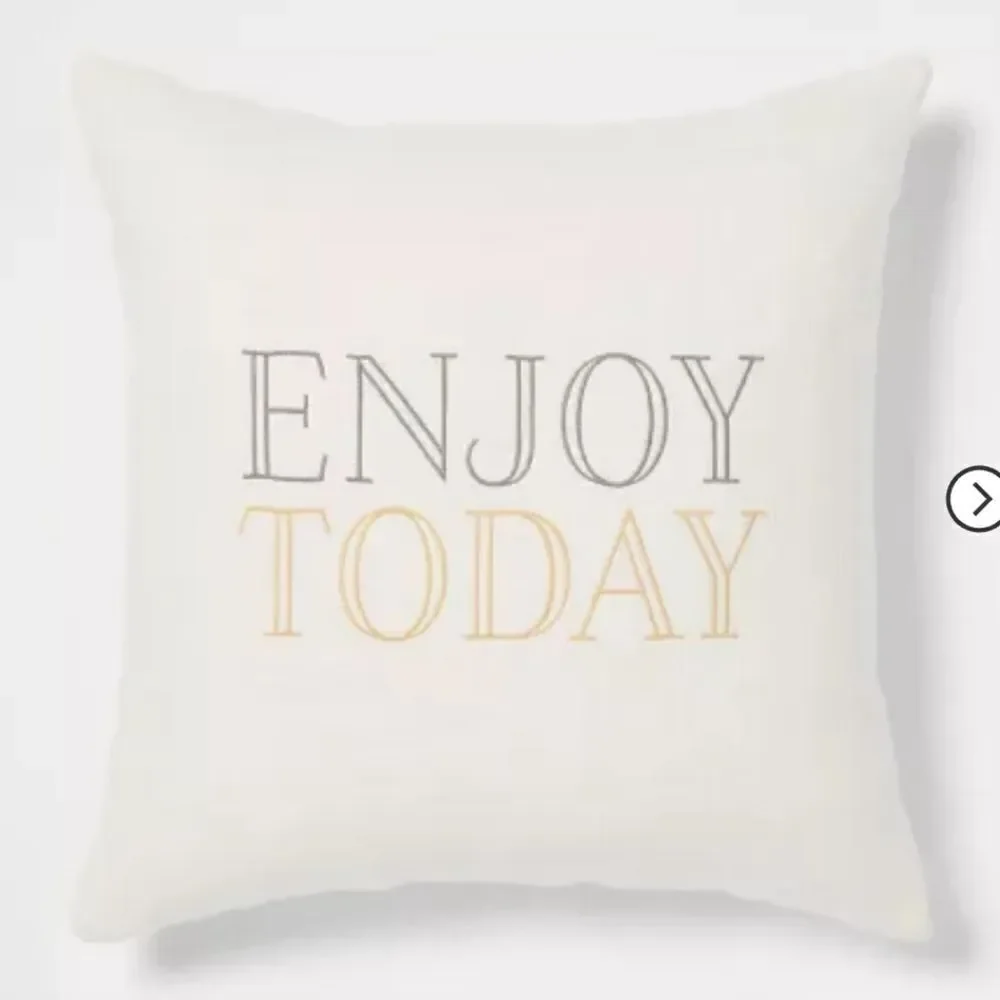 'Enjoy Today' Square Throw Pillow Cream - Threshold™